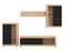 artisan eiche, matt schwarze lackfolie, glas